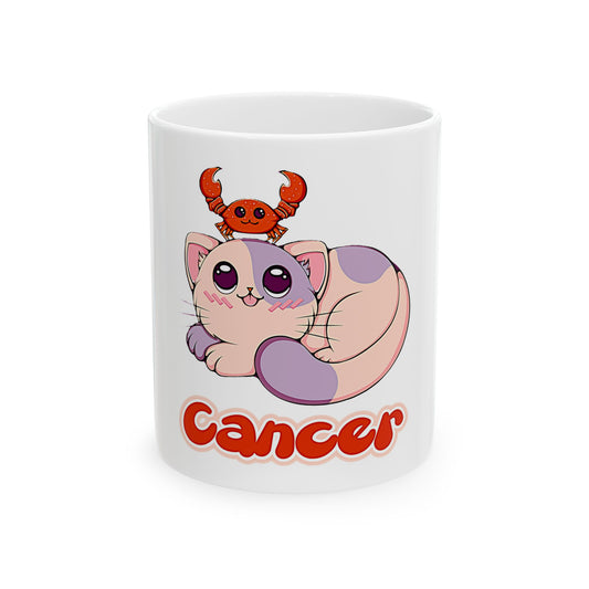 Cancer Anime Cat, Ceramic Mug, (11oz, 15oz)