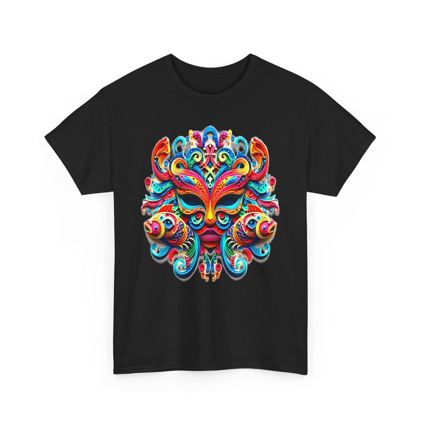 Pisces Mask, Unisex Heavy Cotton Tee