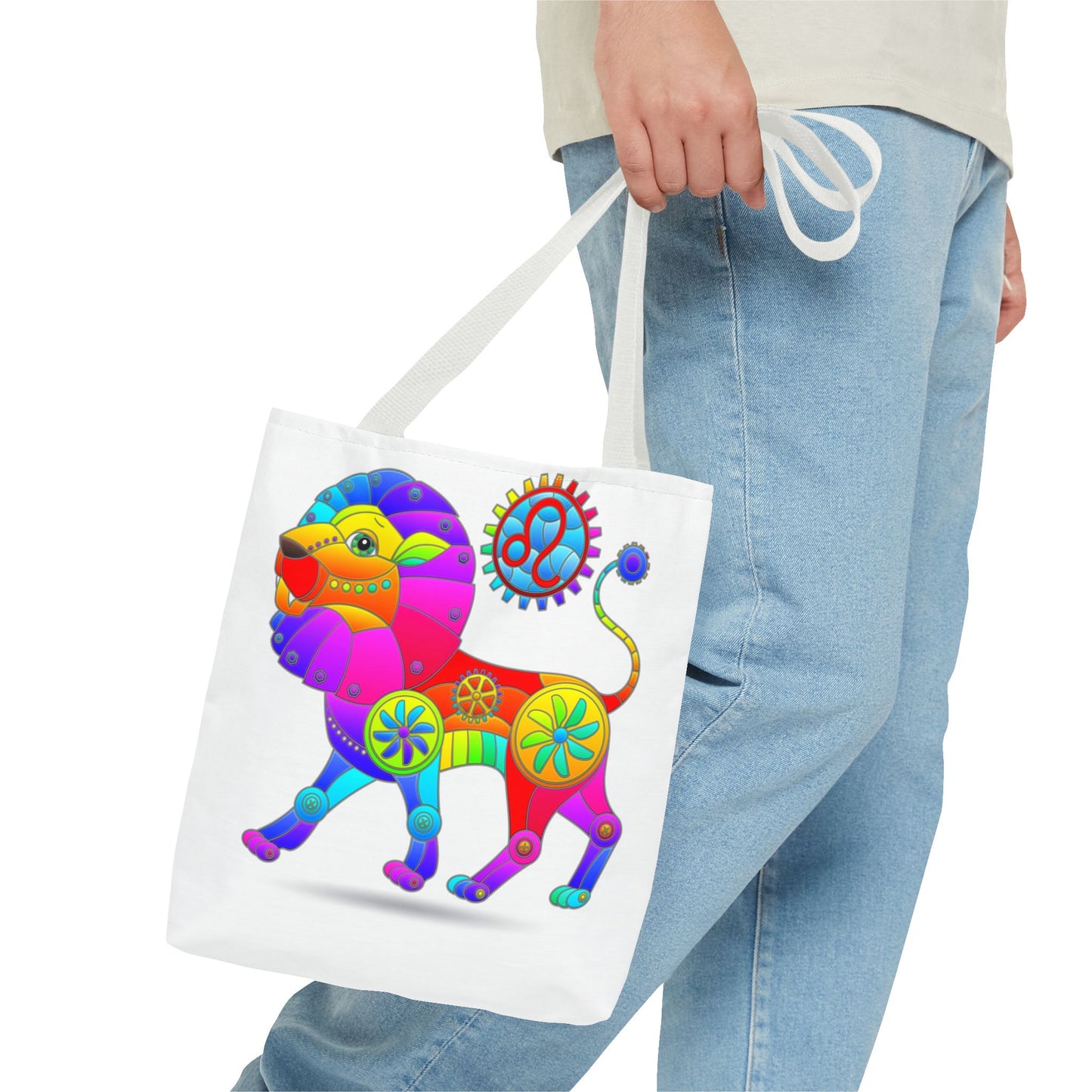 Leo Rainbow Steampunk, White Tote Bag