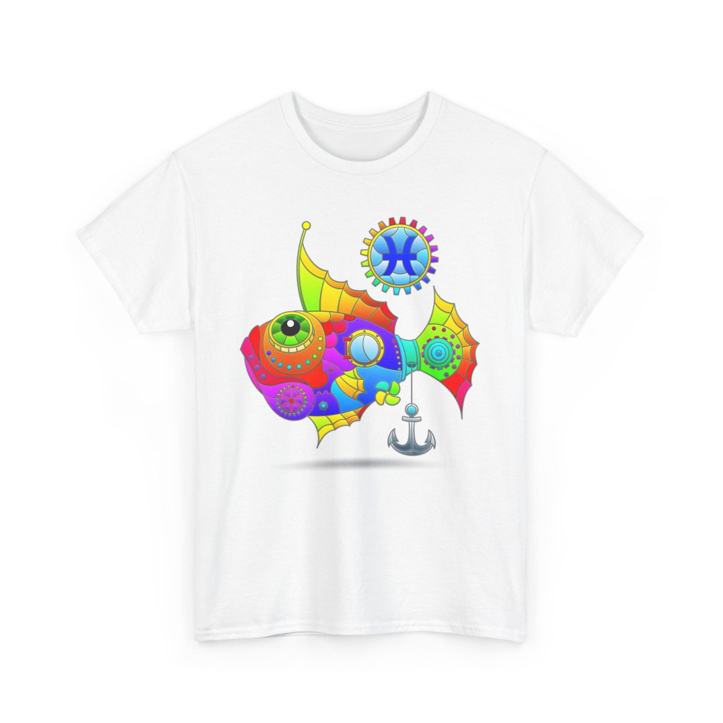 Pisces Rainbow Steampunk, Unisex Heavy Cotton Tee