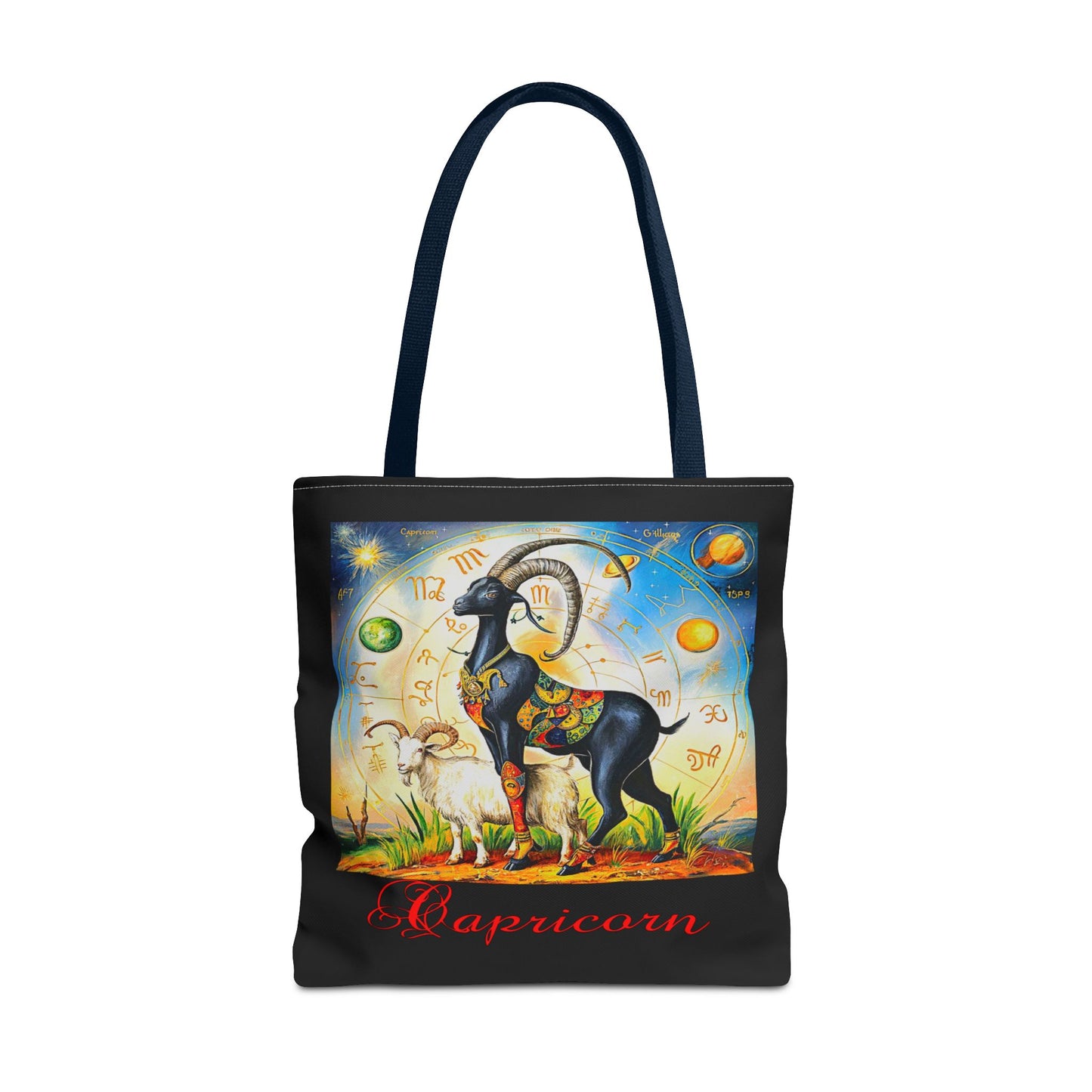 Capricorn Black Tote Bag, 3 Sizes