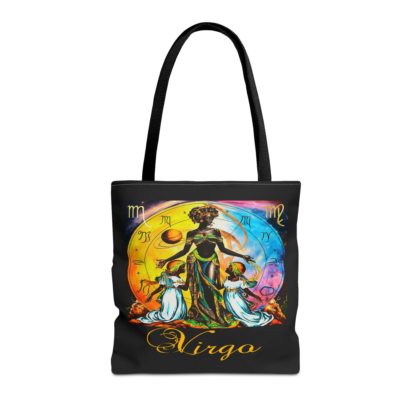 Virgo Black Tote Bag, 3 Sizes