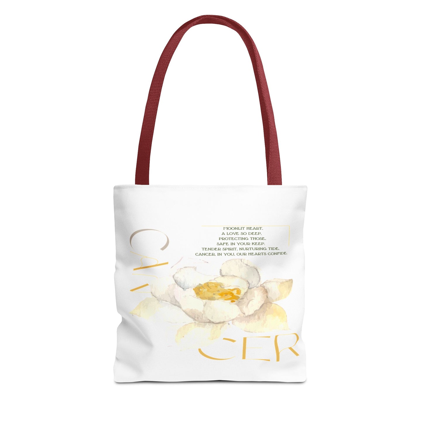 Cancer White Lotus White Tote Bag, 3 Sizes