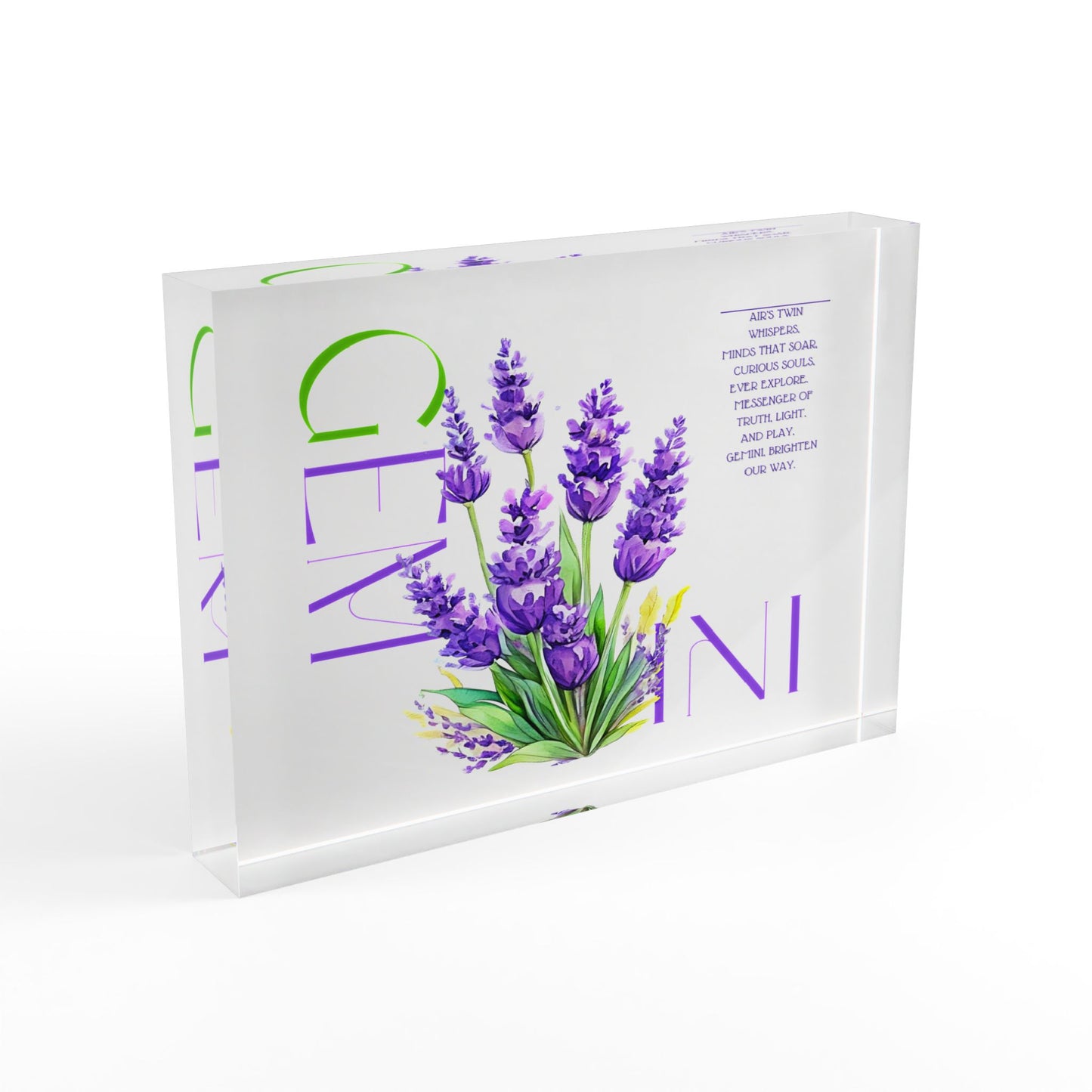 Gemini Lavender, Photo Block (White)