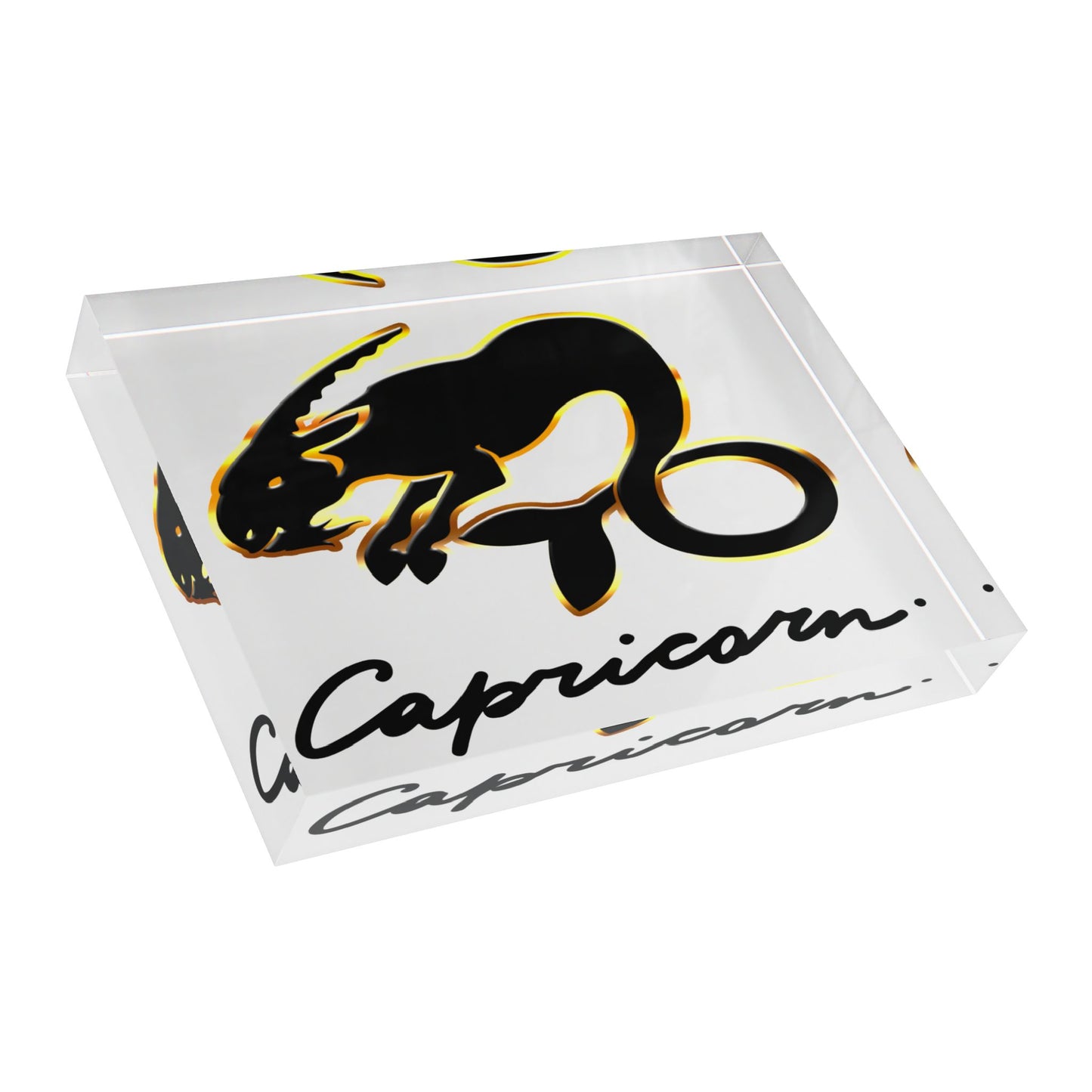 Capricorn Goat, Photo Block (White)