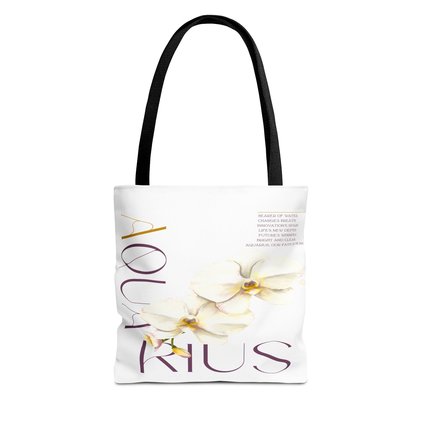 Aquarius Orchids White Tote Bag, 3 Sizes