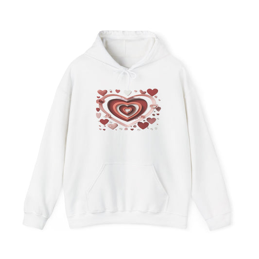 3D Love Hearts, Unisex Heavy Blend™ Hooded Sweatshirt