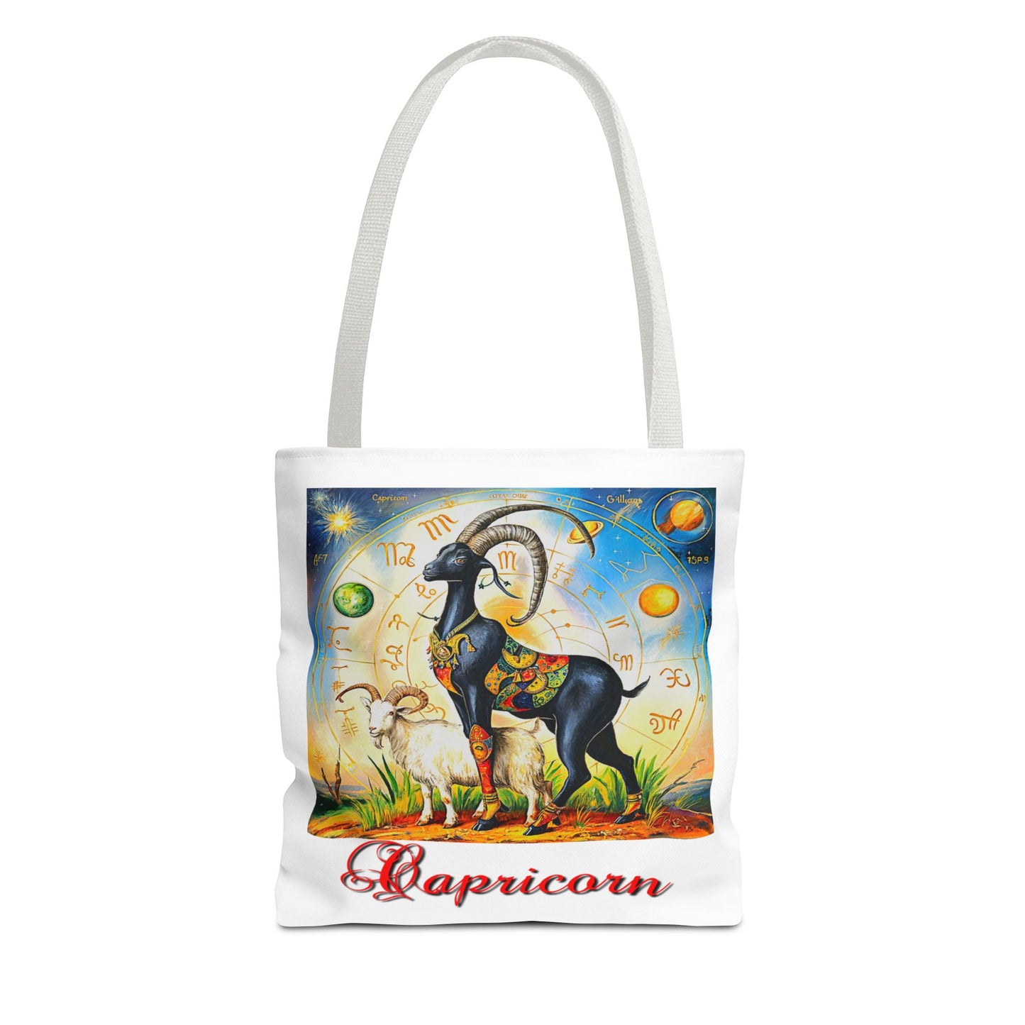 Capricorn White Tote Bag, 3 Sizes