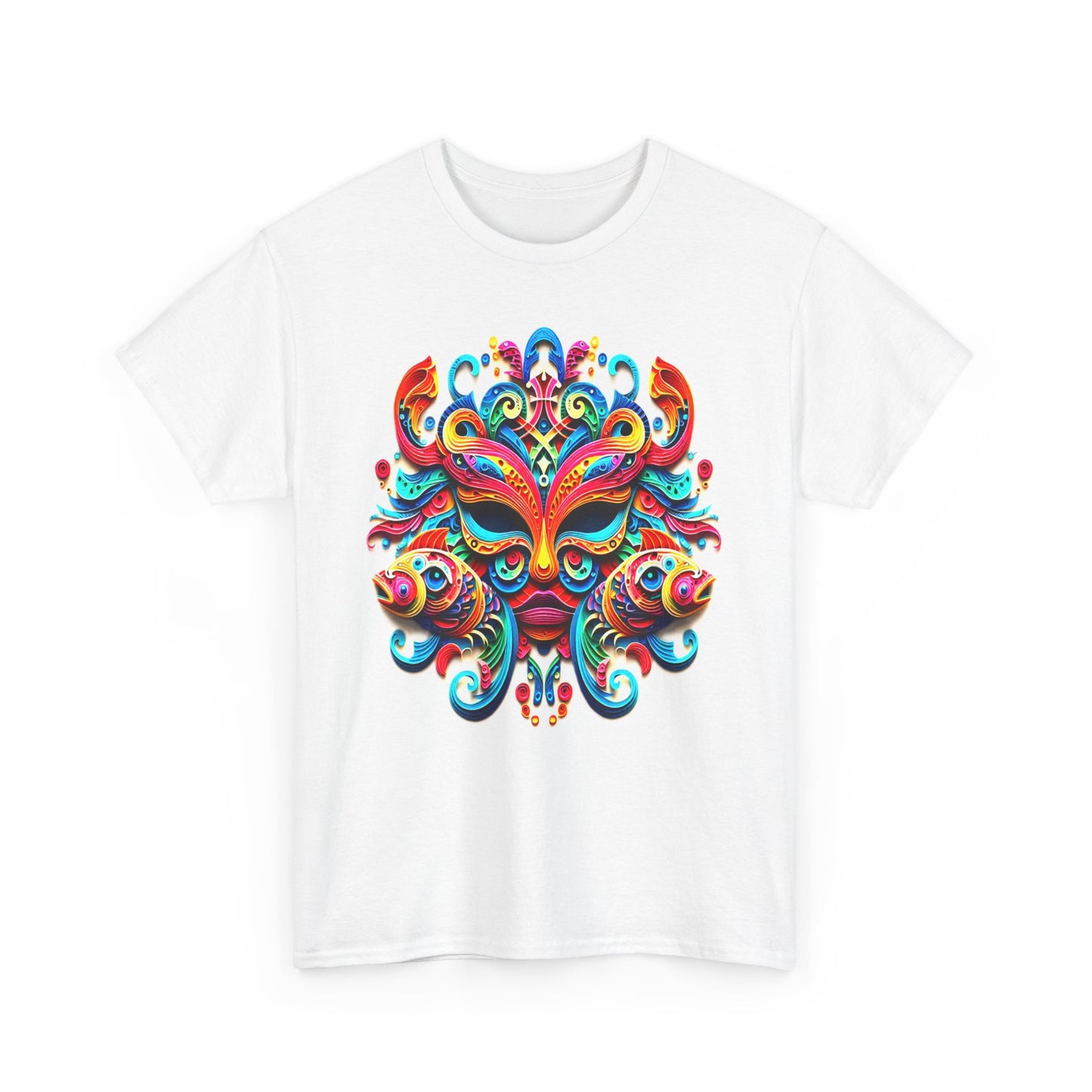 Pisces Mask, Unisex Heavy Cotton Tee