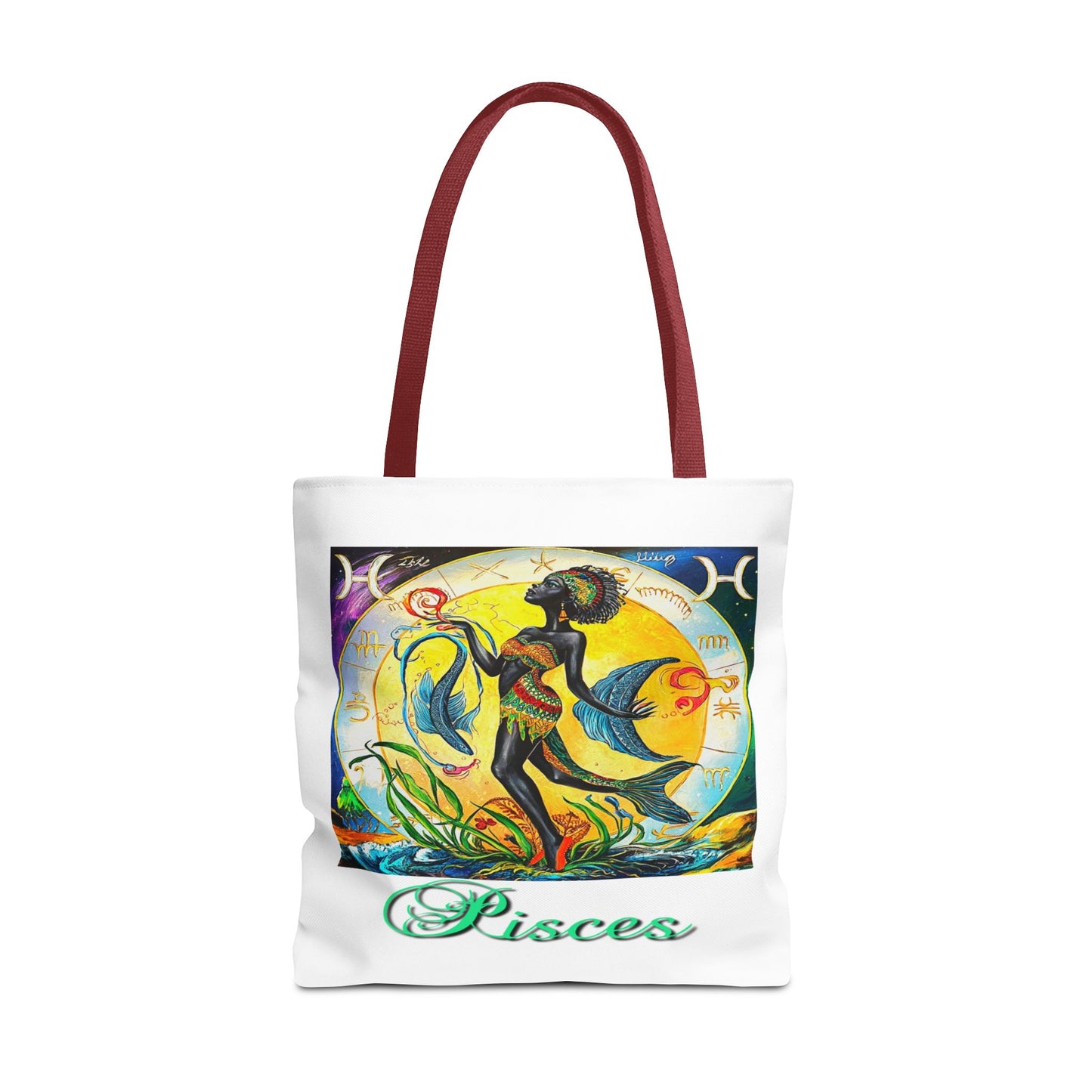 Pisces White Tote Bag, 3 Sizes