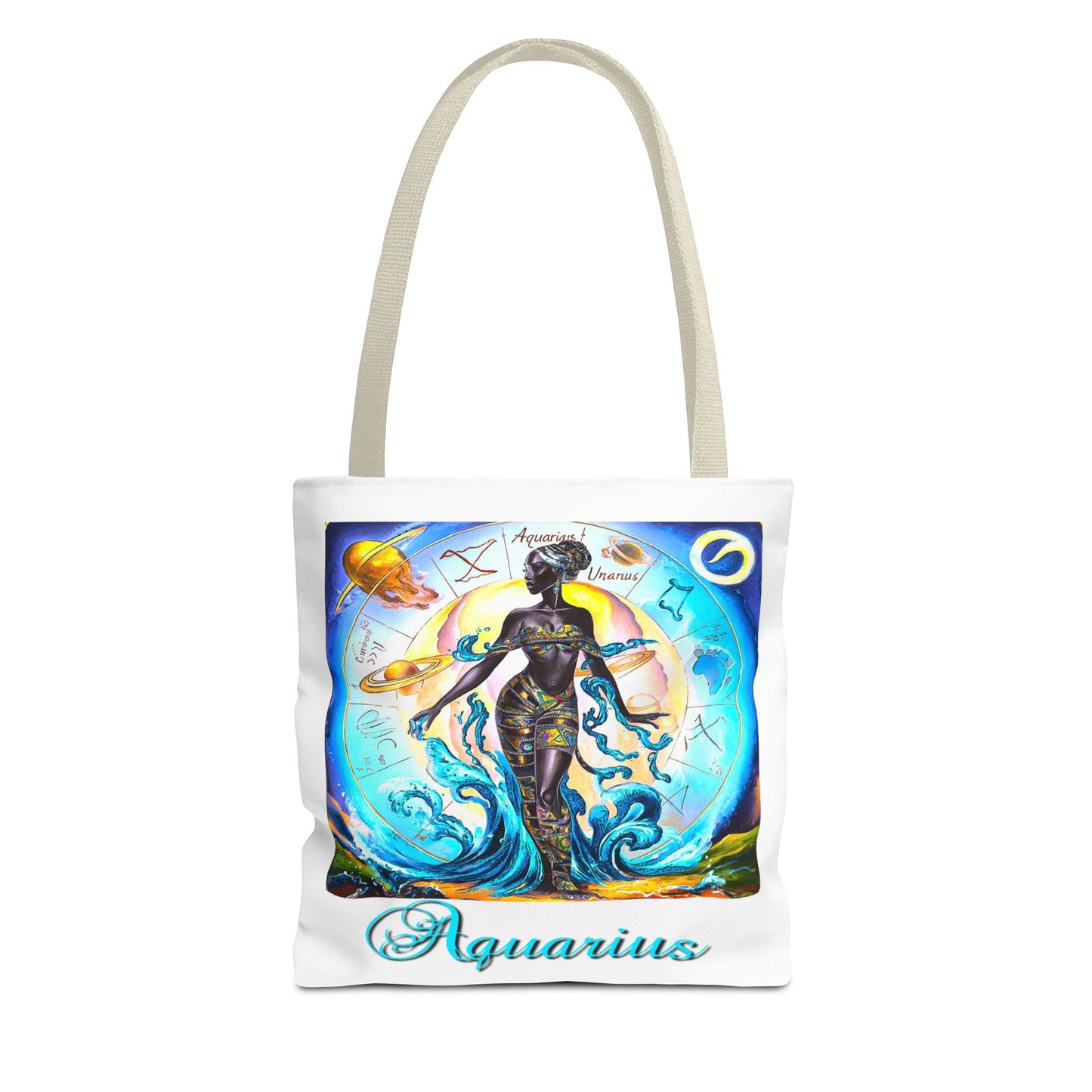 Aquarius White Tote Bag, 3 Sizes