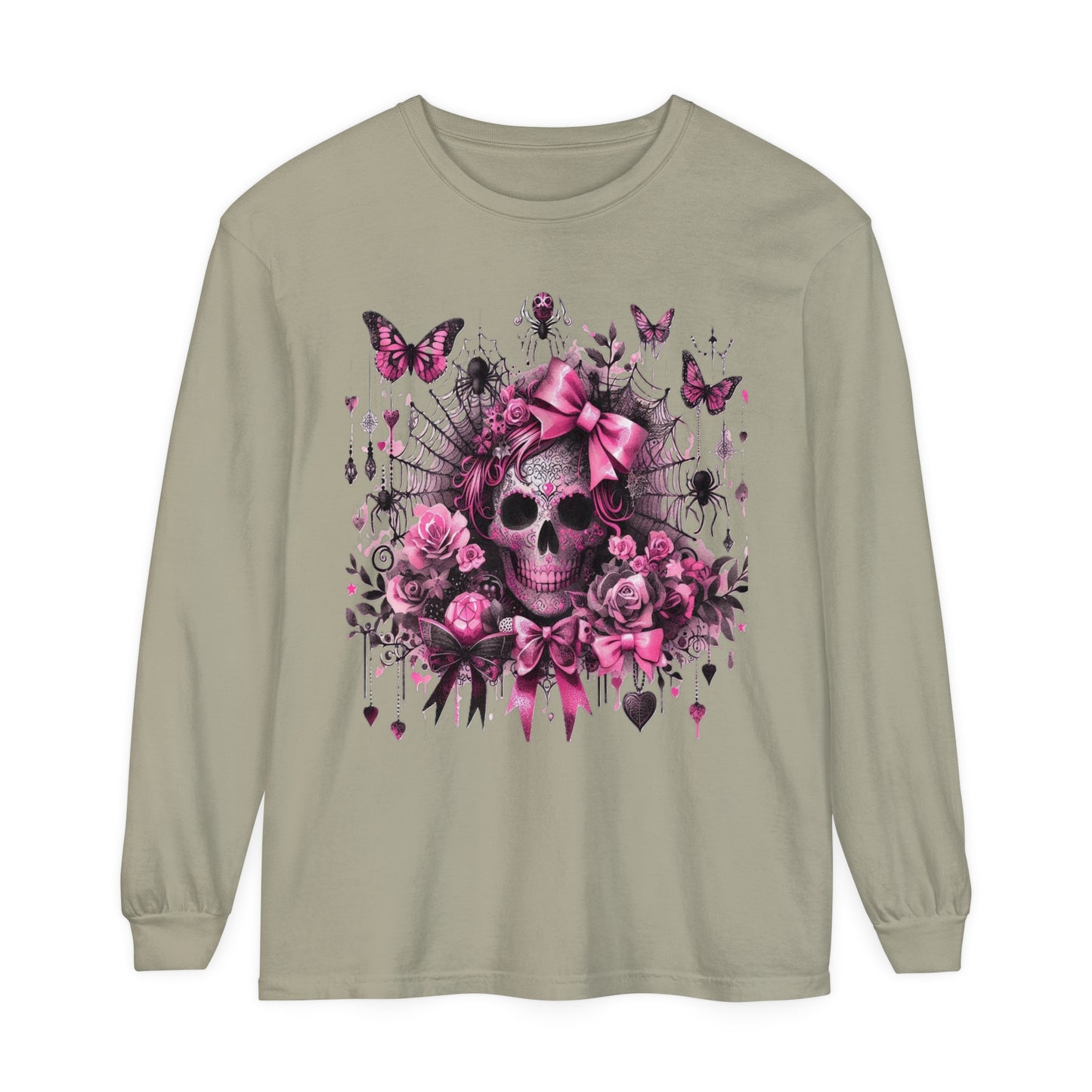 Coquette Halloween I, Unisex Garment-dyed Long Sleeve T-Shirt