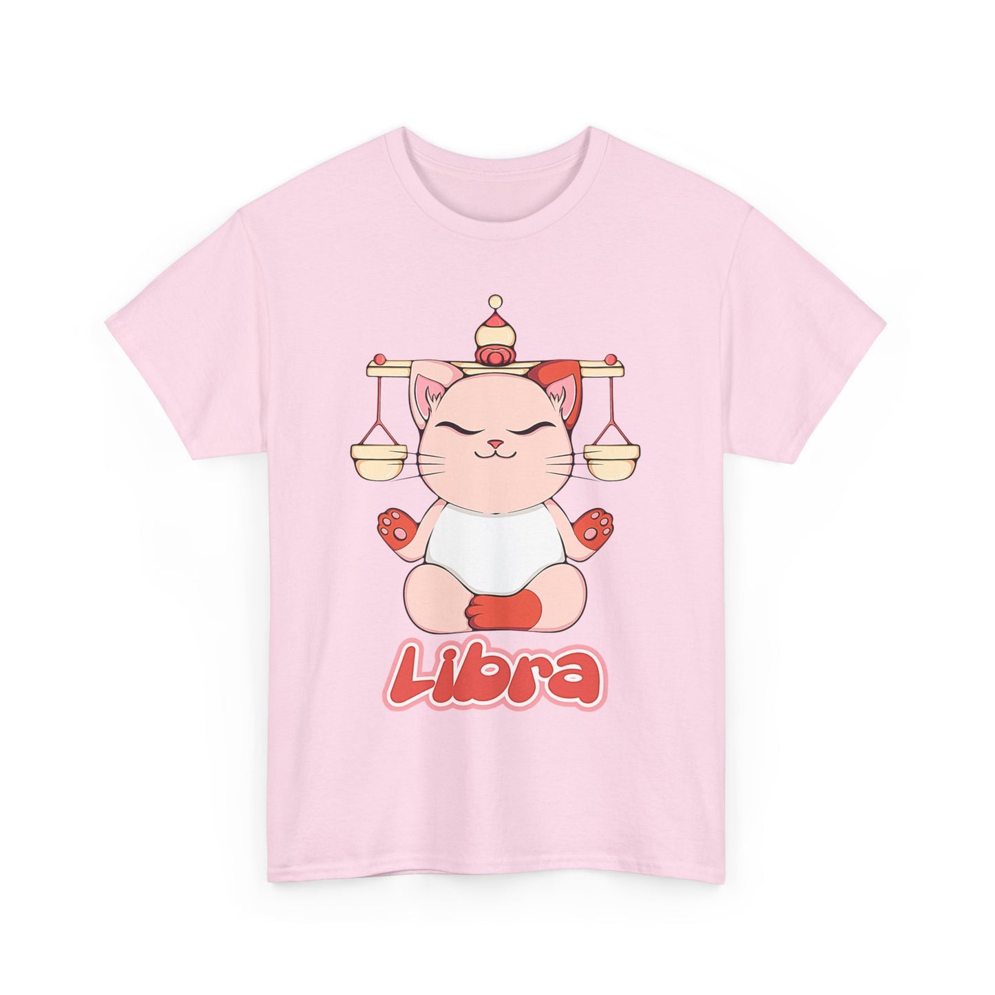 Libra Anime Cat, Unisex Heavy Cotton Tee