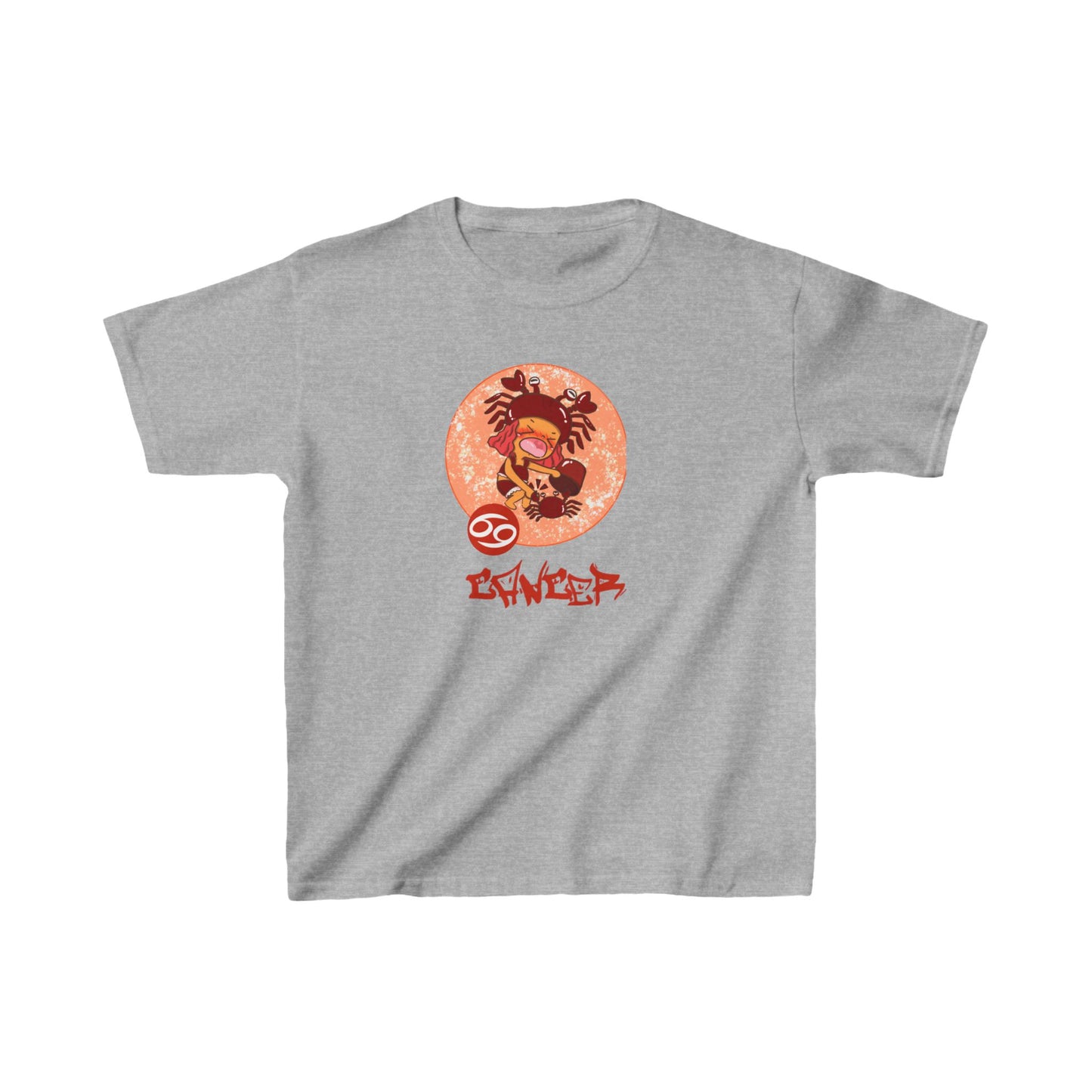 Cancer Chibi Girl & Crab, Kids Heavy Cotton™ Tee