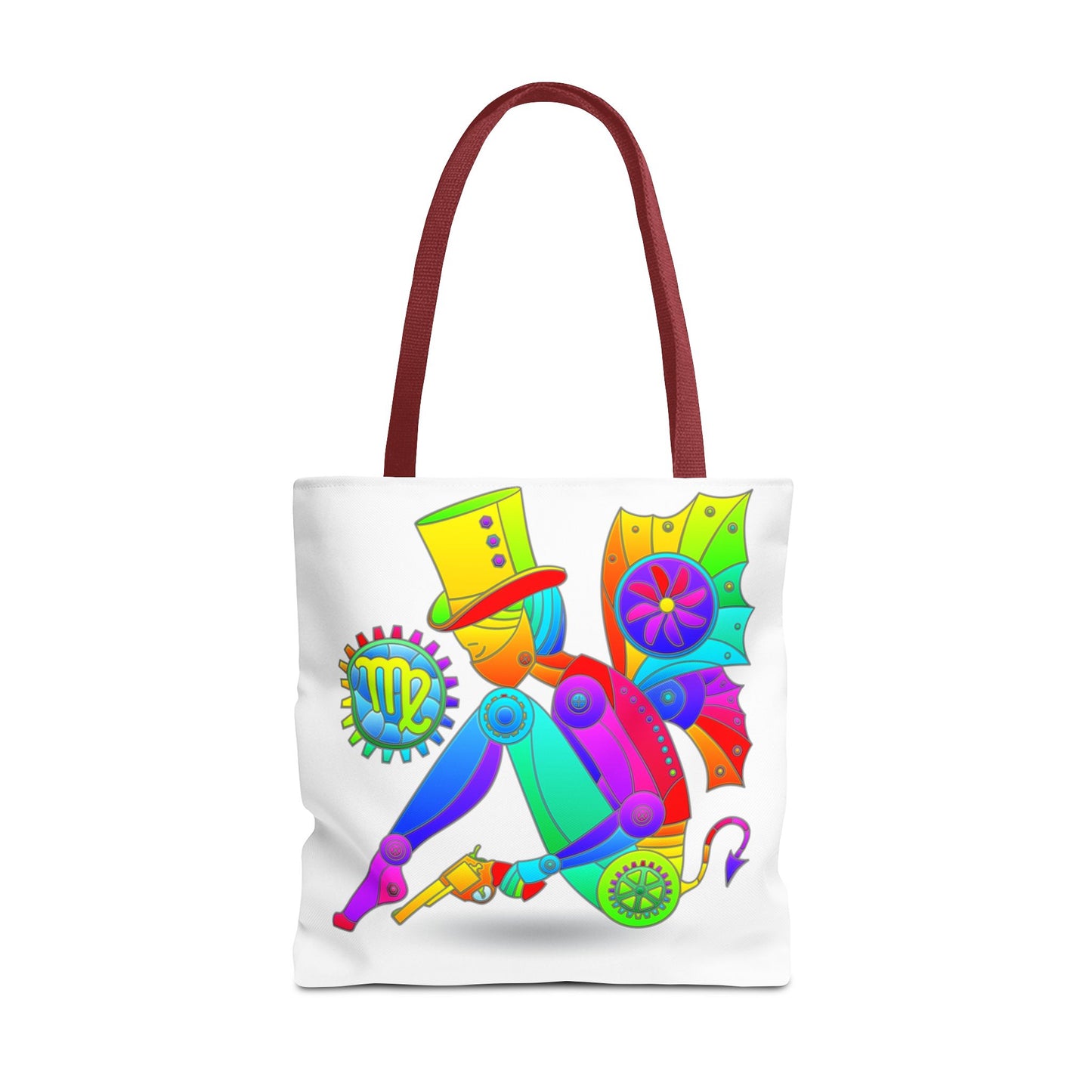 Virgo Rainbow Steampunk, White Tote Bag