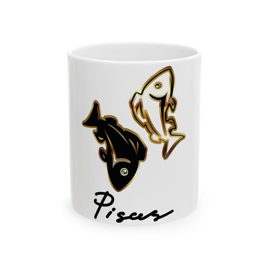 Pisces Fish Ceramic Mug, (11oz, 15oz)