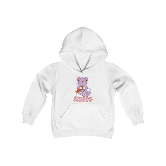 Pisces Anime Cat,Youth Heavy Blend Hooded Sweatshirt