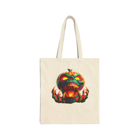 Zombie Pumpkin I, Cotton Canvas Tote Bag