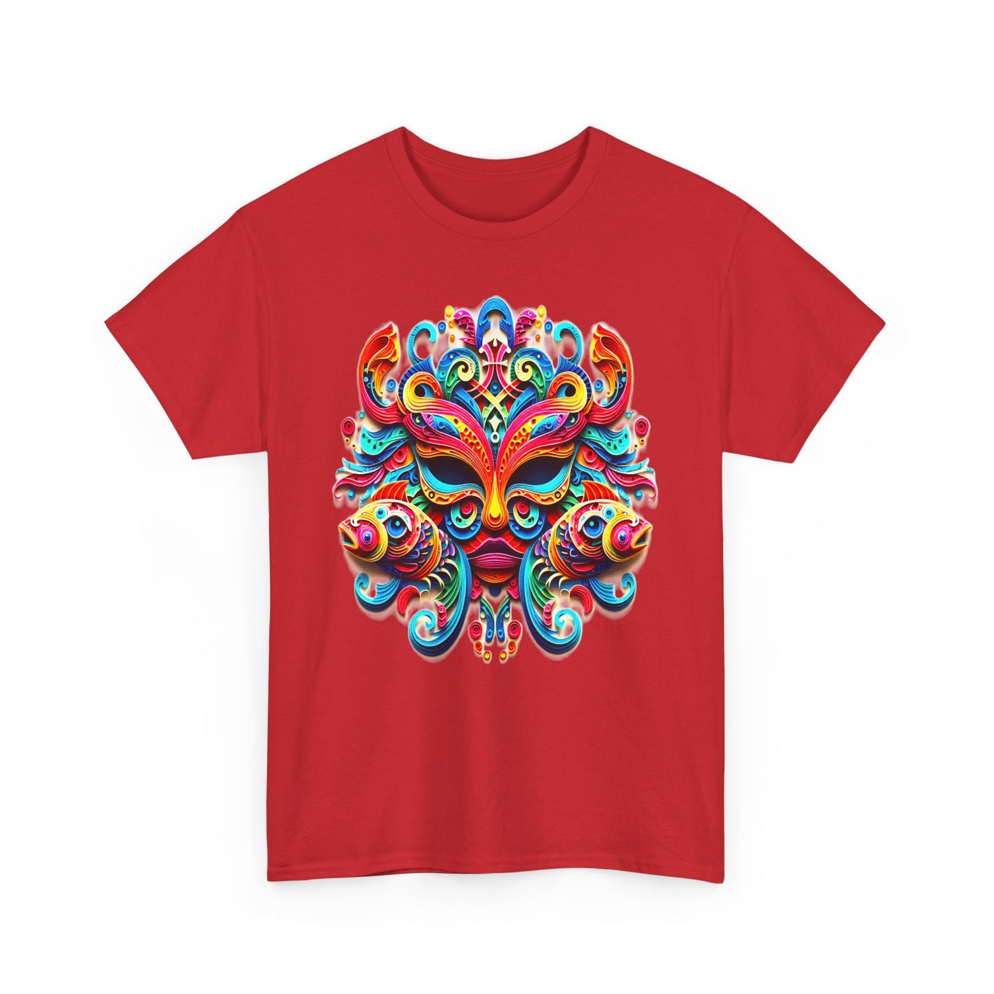 Pisces Mask, Unisex Heavy Cotton Tee