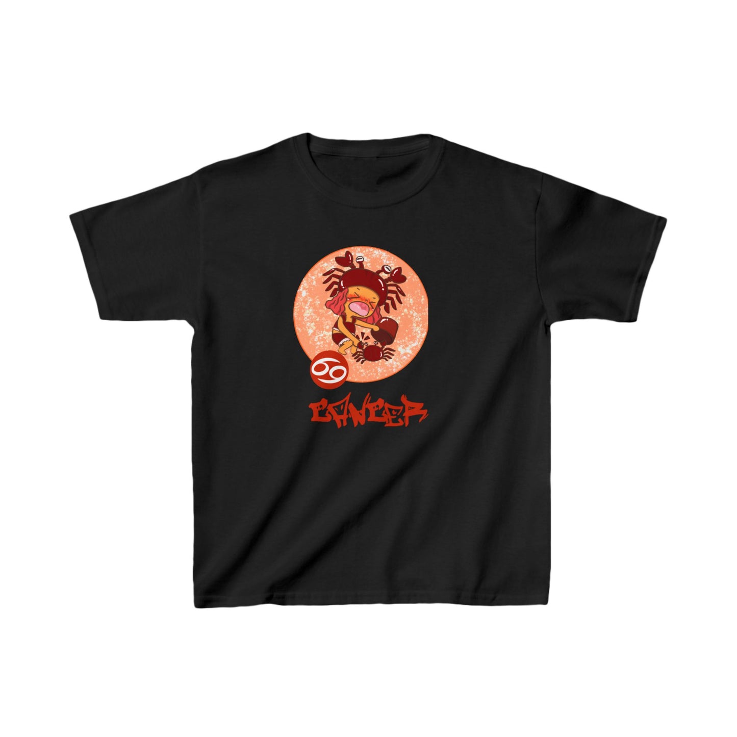 Cancer Chibi Girl & Crab, Kids Heavy Cotton™ Tee