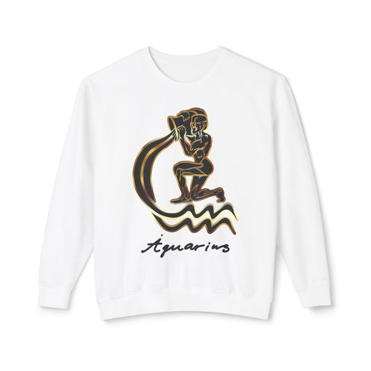 Aquarius Water Bearer, Unisex Lightweight Crewneck Sweatshirt