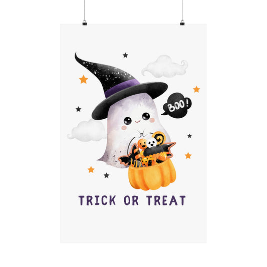 Trick or Treat Ghost, Matte Vertical Posters