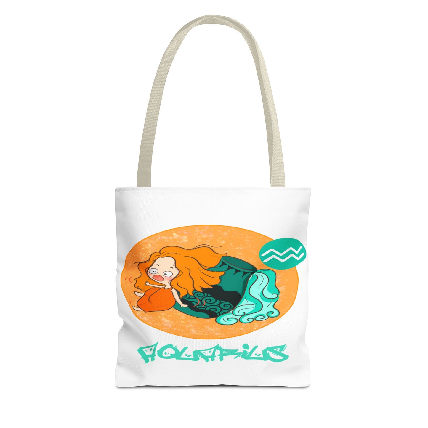 Aqaurius Chibi Water Bearer White Tote Bag, 3 Sizes