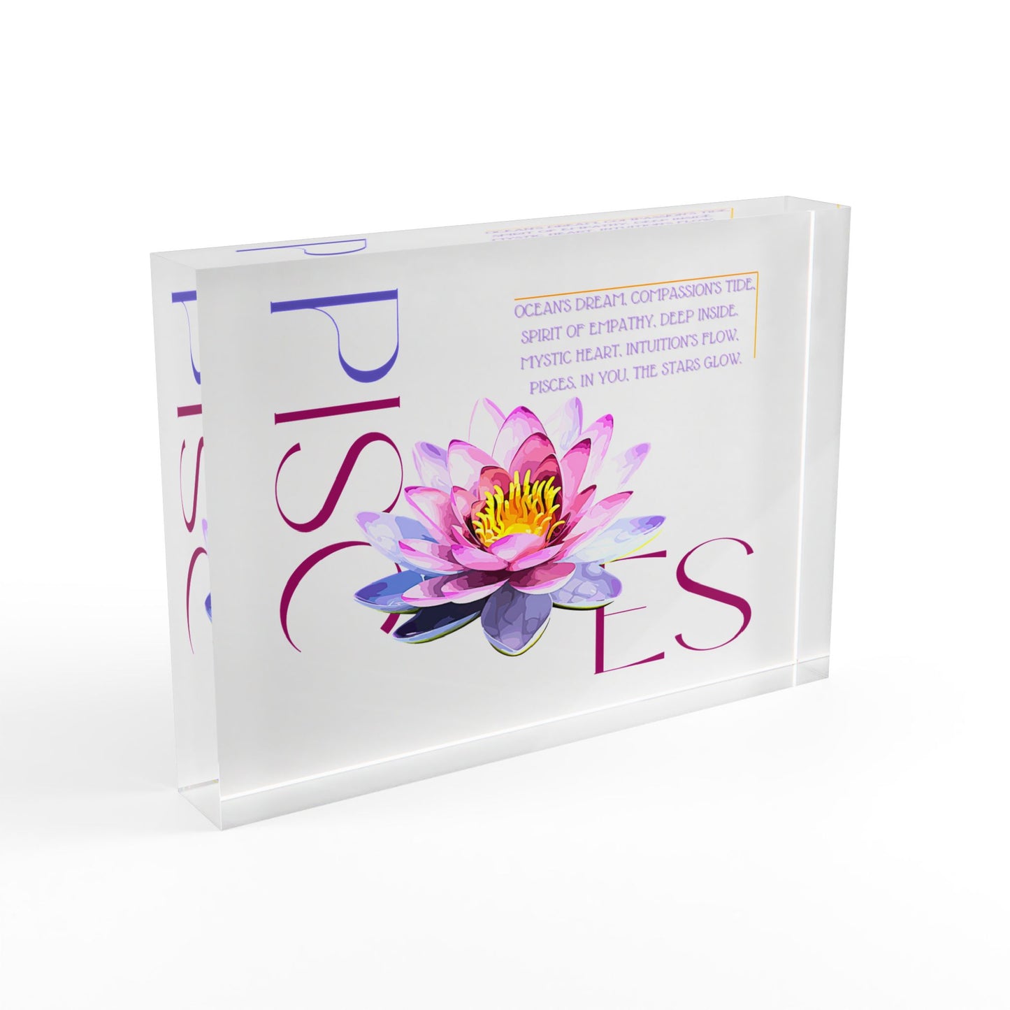 Pisces White Lotus, Photo Block (White)