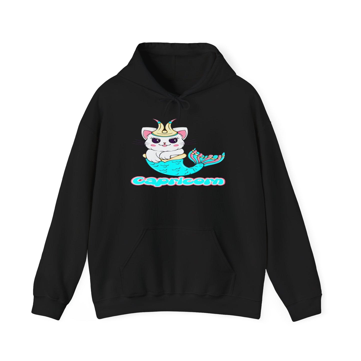 Capricorn Anime Cat, Unisex Heavy Blend™ Hooded Sweatshirt