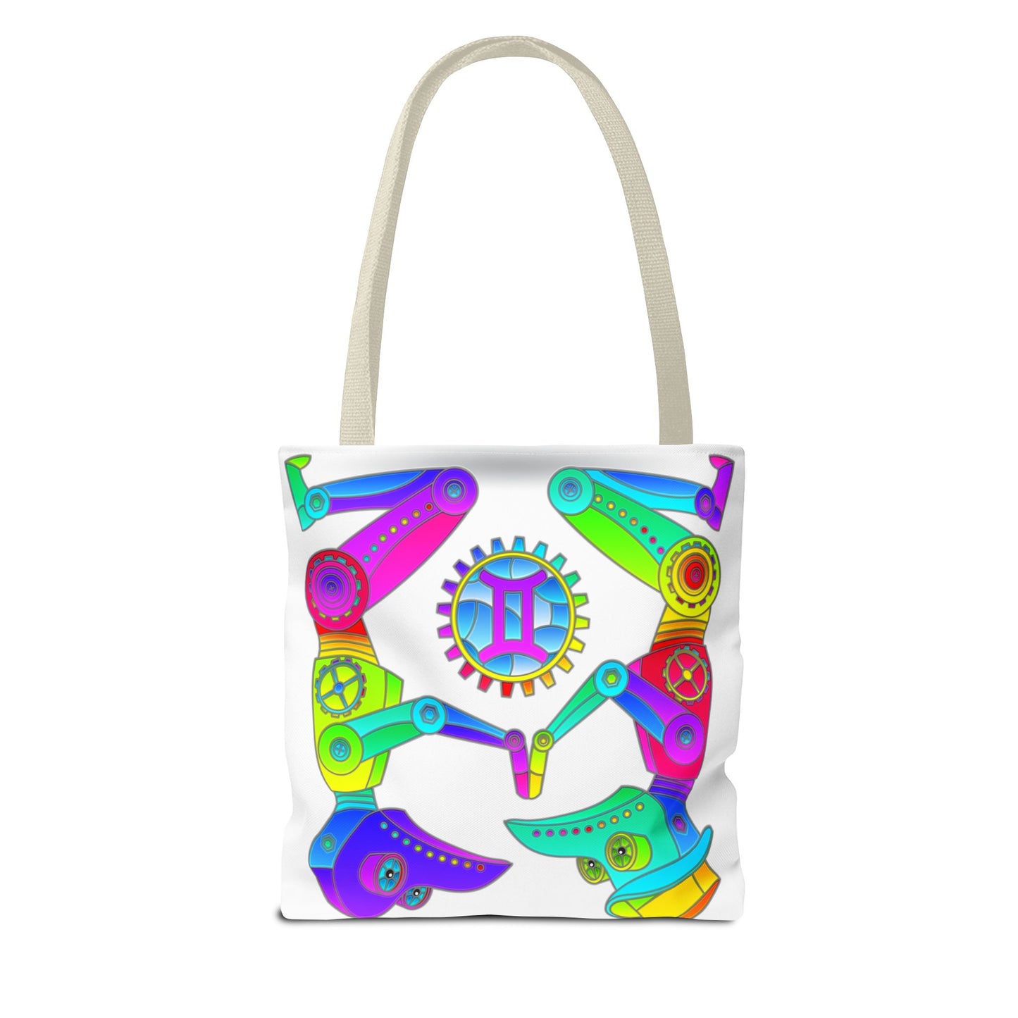 Gemini Rainbow Steampunk, White Tote Bag