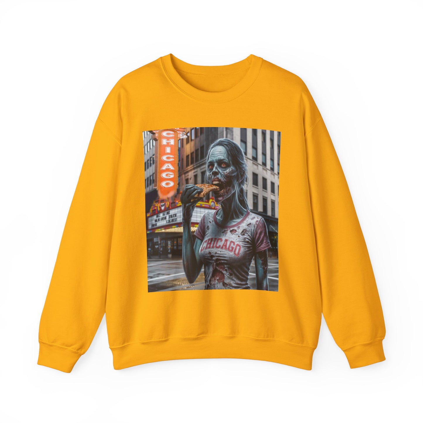 Chicago Halloween Zombie, Unisex Heavy Blend™ Crewneck Sweatshirt