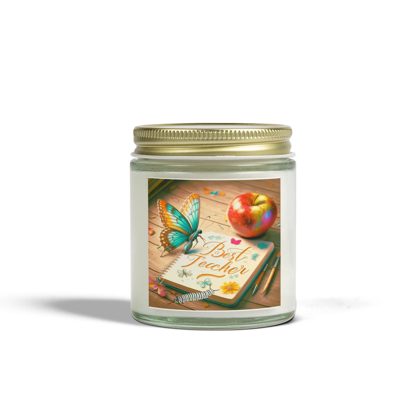 Best Teacher Vintage, Scented Coconut Apricot Candles (4oz, 9oz)