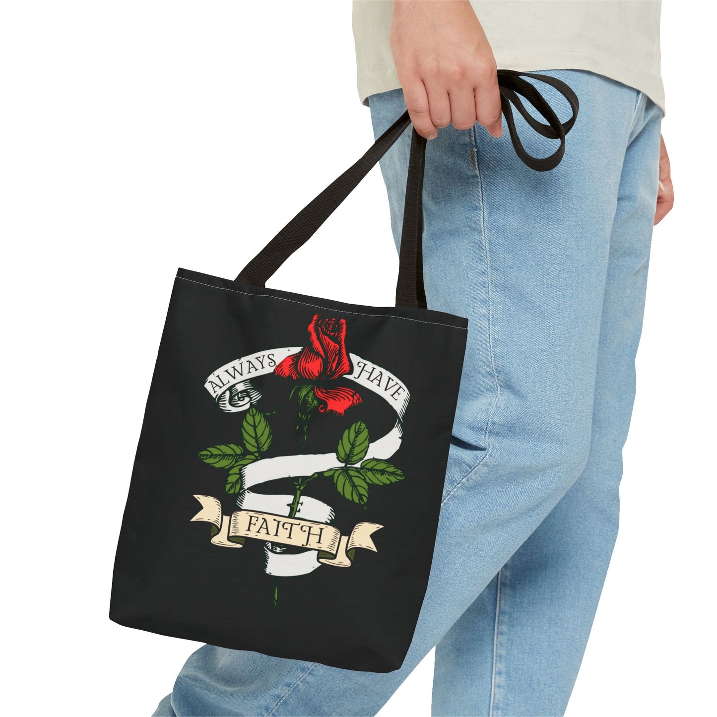 Always Have Faith Black Tote Bag, 3 Sizes