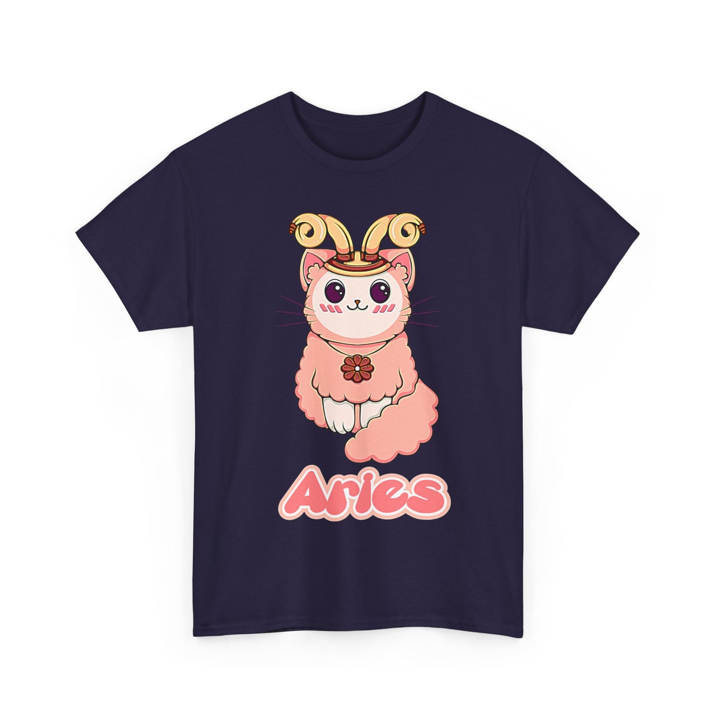 Aries Anime Cat, Unisex Heavy Cotton Tee