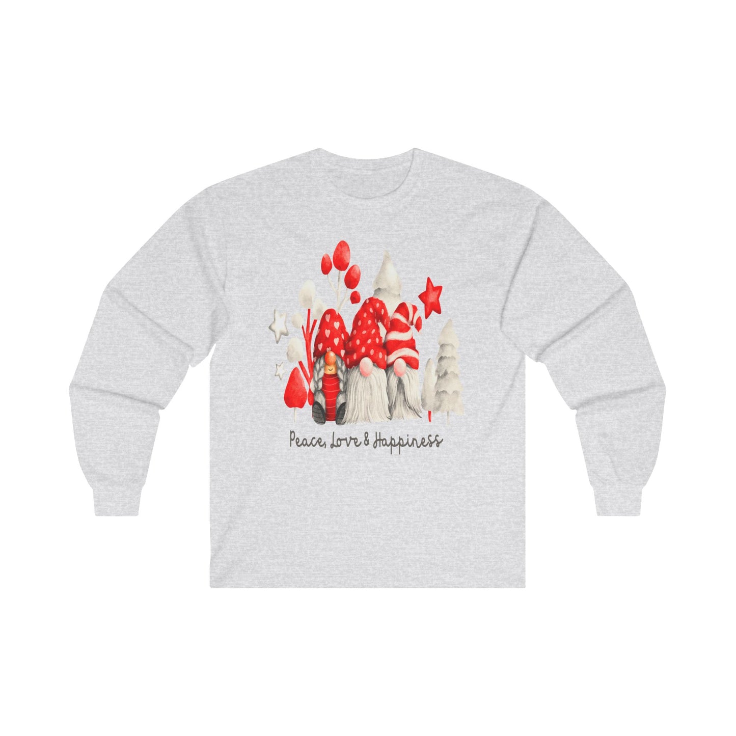 Peace, Love & Happiness Gnomes, Unisex Ultra Cotton Long Sleeve Tee