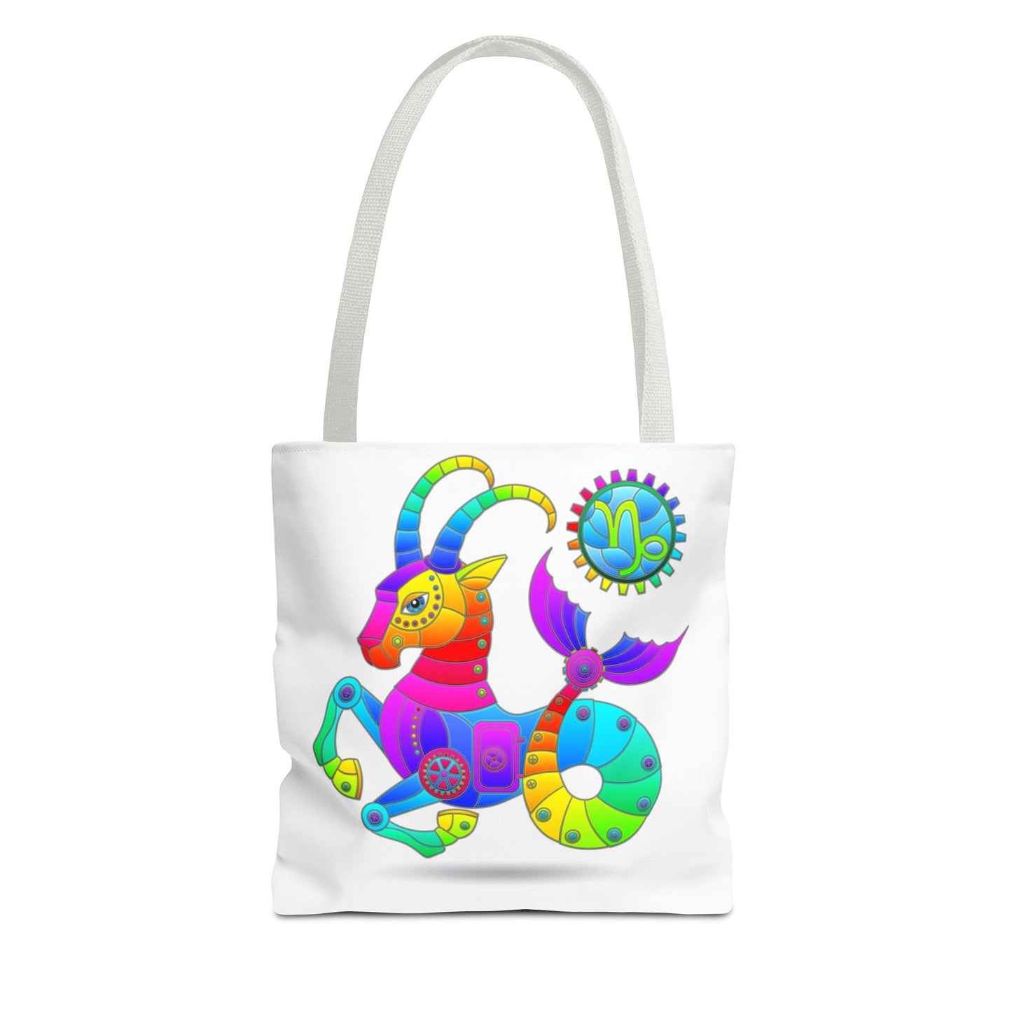 Capricorn Rainbow Steampunk, White Tote Bag