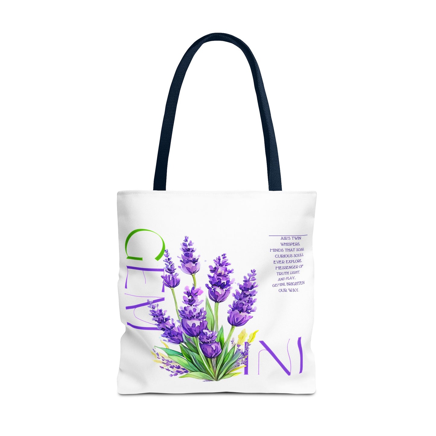 Gemini Lavender White Tote Bag, 3 Sizes