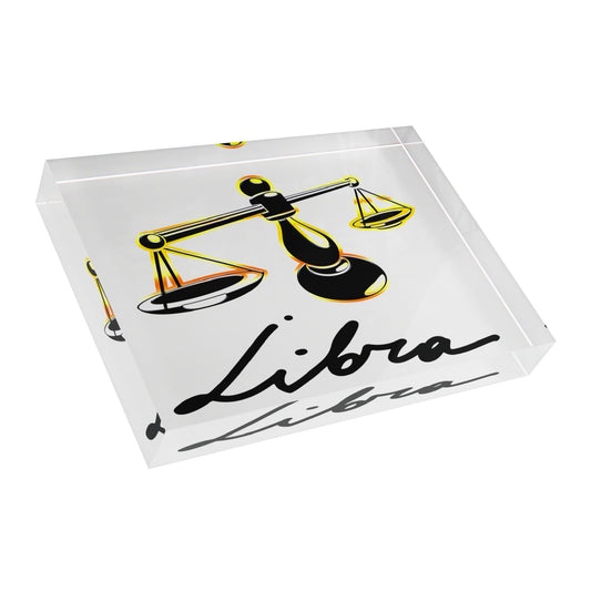 Libra Scales Photo Block, White