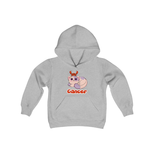 Cancer Anime Cat,Youth Heavy Blend Hooded Sweatshirt