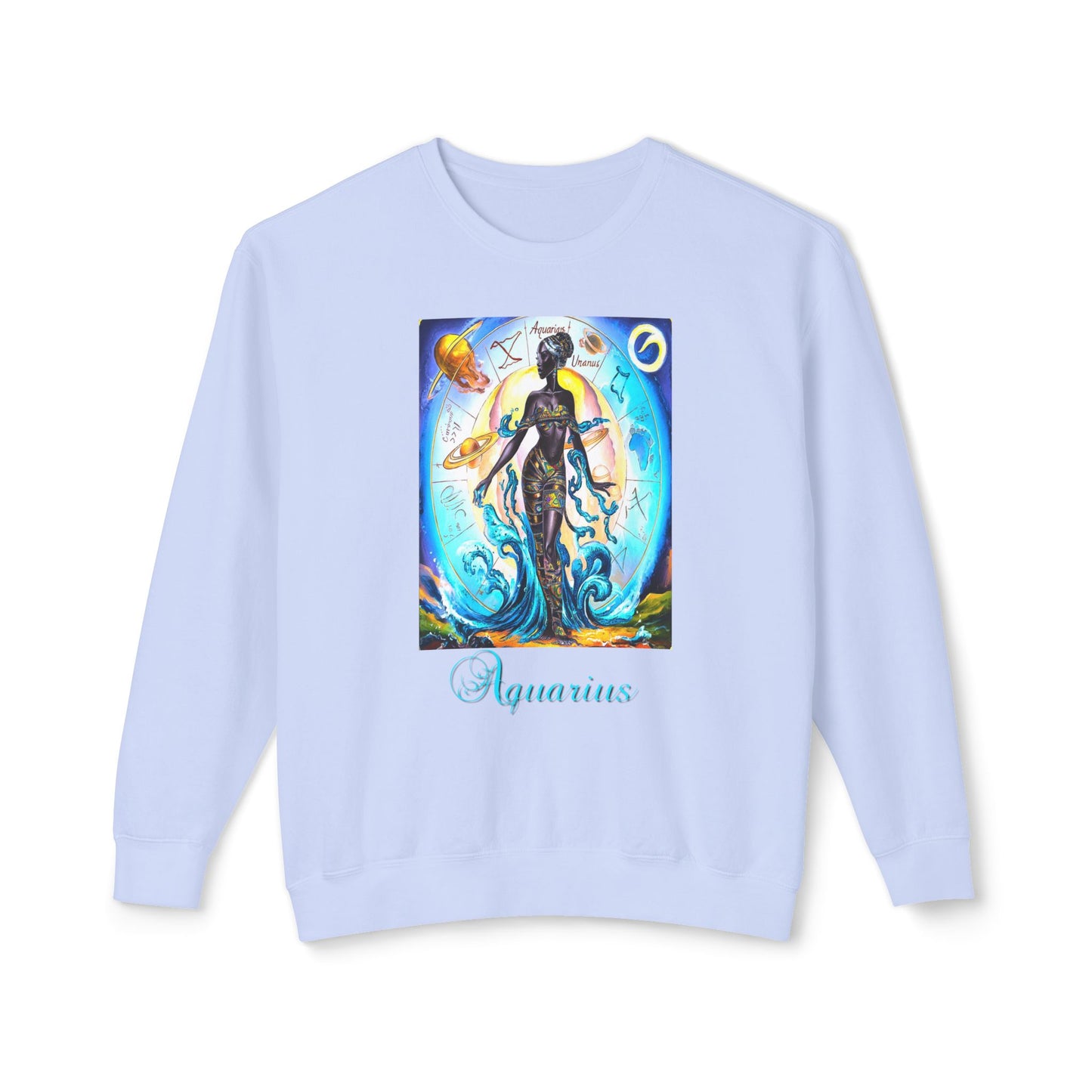 Aquarius, Unisex Lightweight Crewneck Sweatshirt