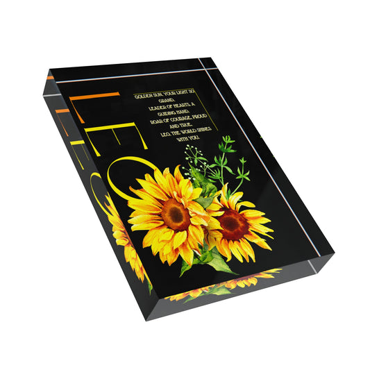 Leo Sunflowers, Photo Block (Black)