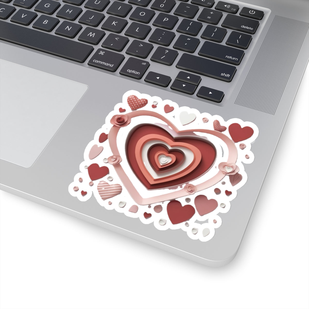 3D Love Hearts, Kiss-Cut Stickers