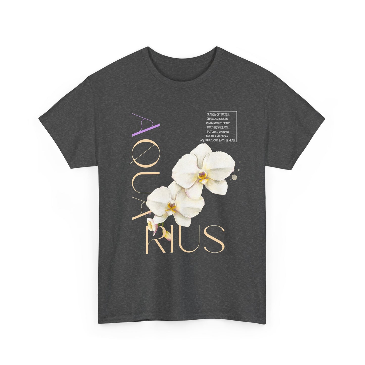 Aquarius Orchids, Unisex Heavy Cotton Tee