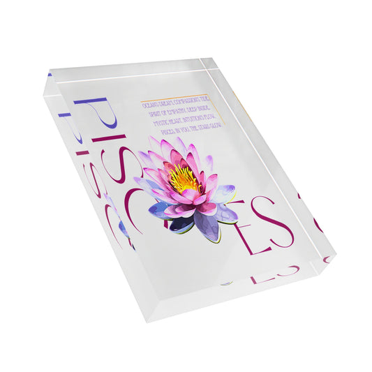 Pisces White Lotus, Photo Block (White)