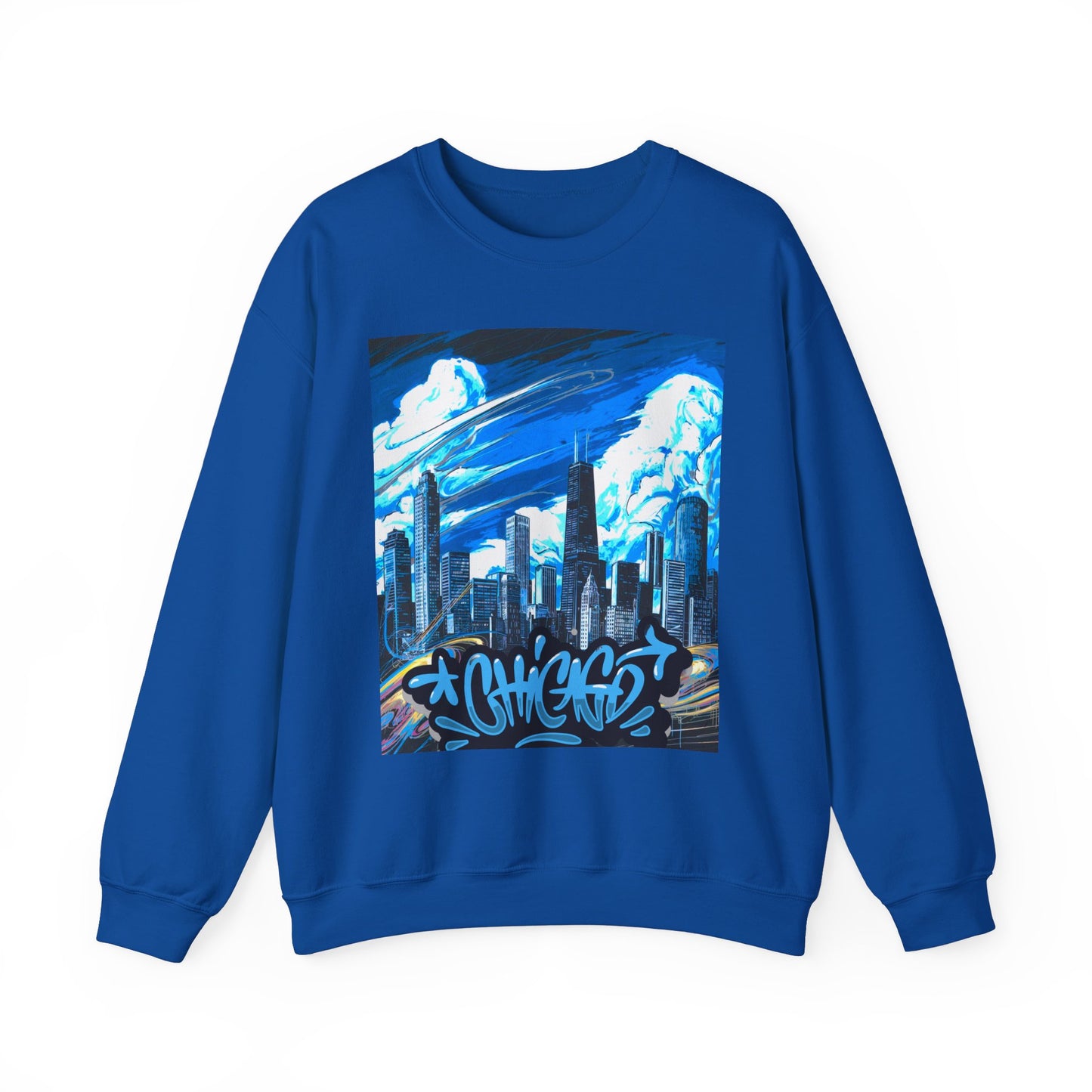 Chicago Graffiti Skyline, Unisex Heavy Blend™ Crewneck Sweatshirt