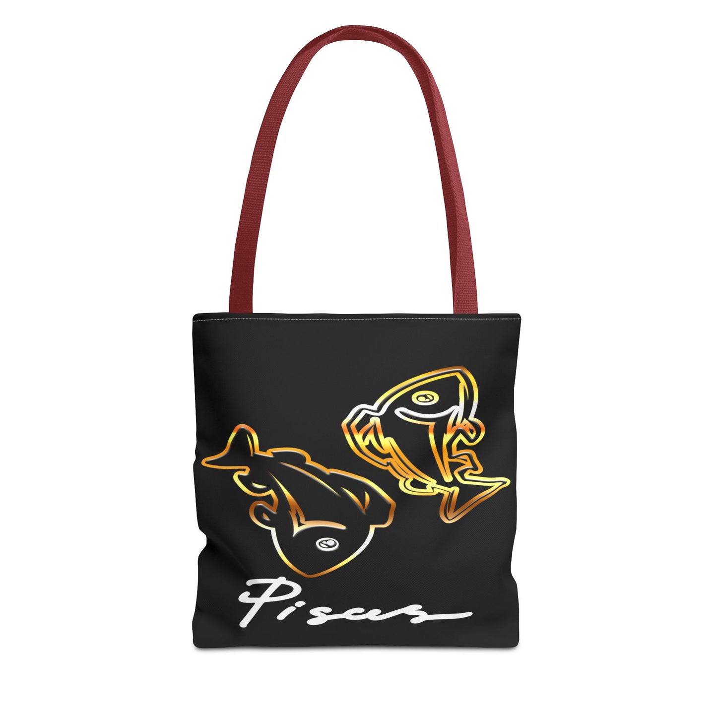 Pisces Fish Black Tote Back, 3 Sizes