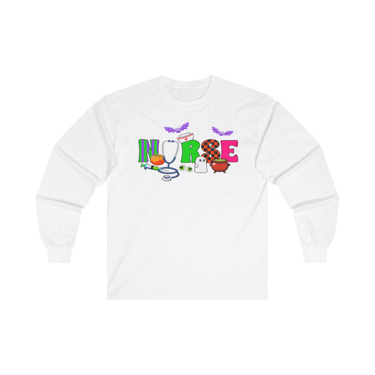 Halloween Nurse Logo, Unisex Ultra Cotton Long Sleeve Tee