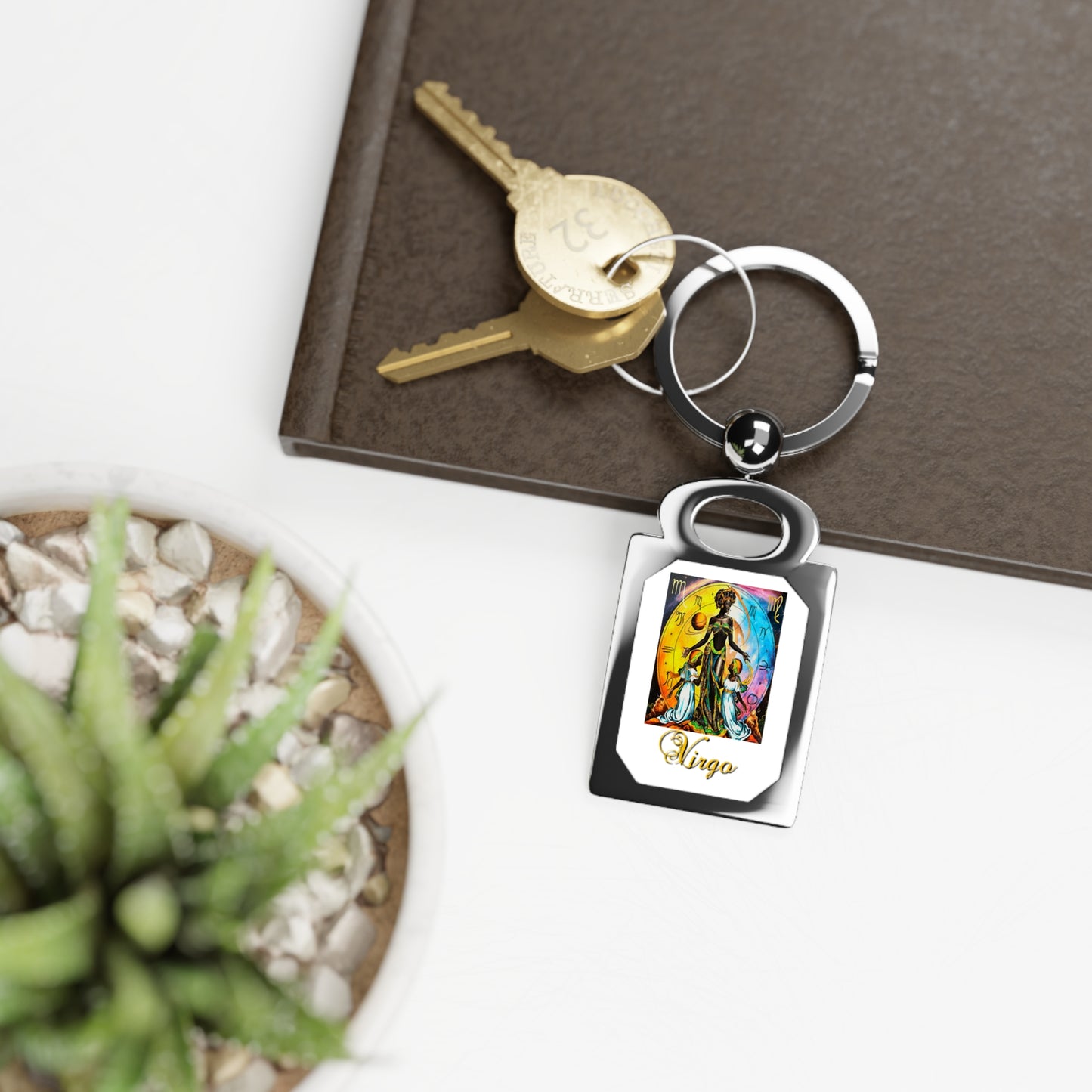 Virgo, Rectangle Photo Keyring