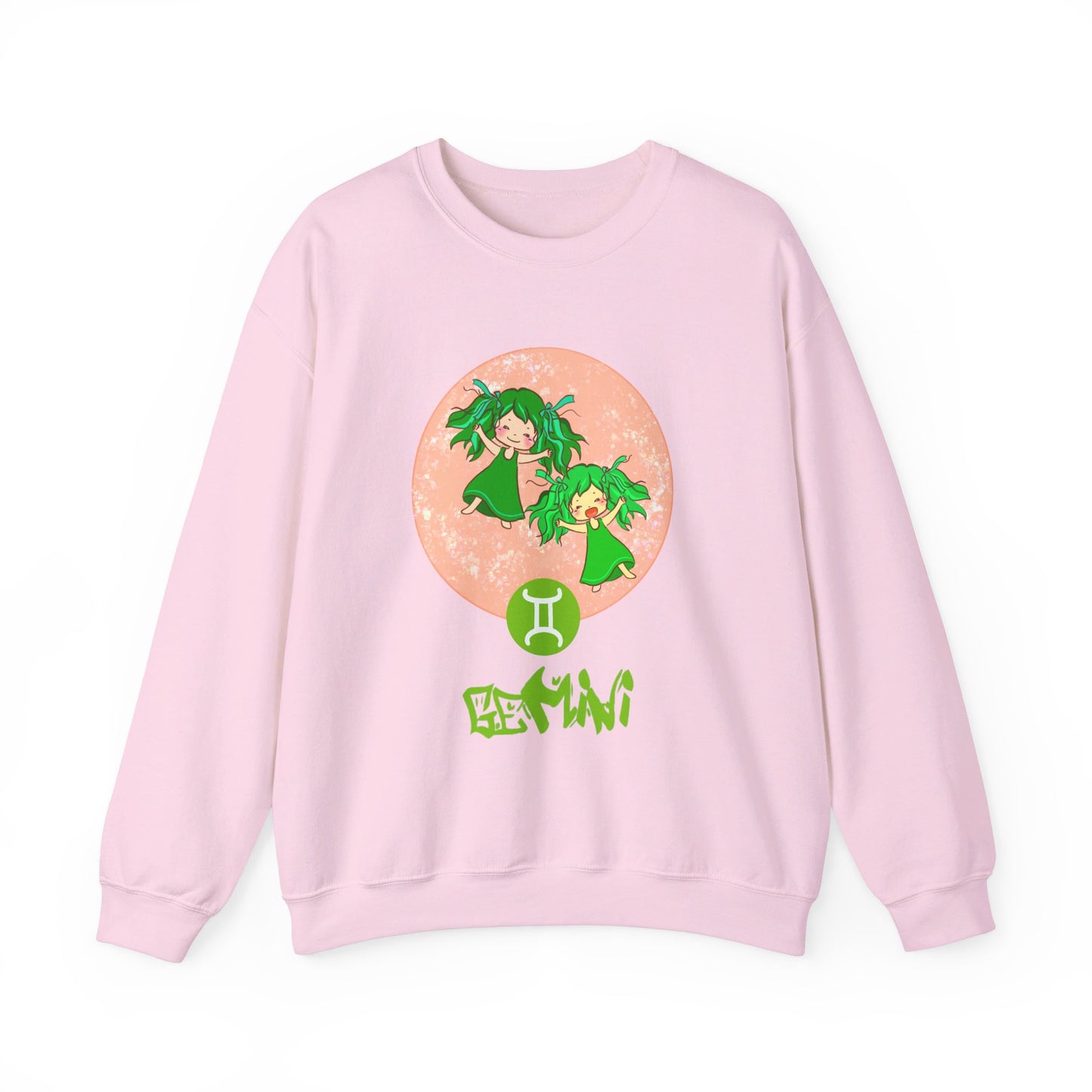 Gemini Chibi Twin Girls, Unisex Heavy Blend™ Crewneck Sweatshirt