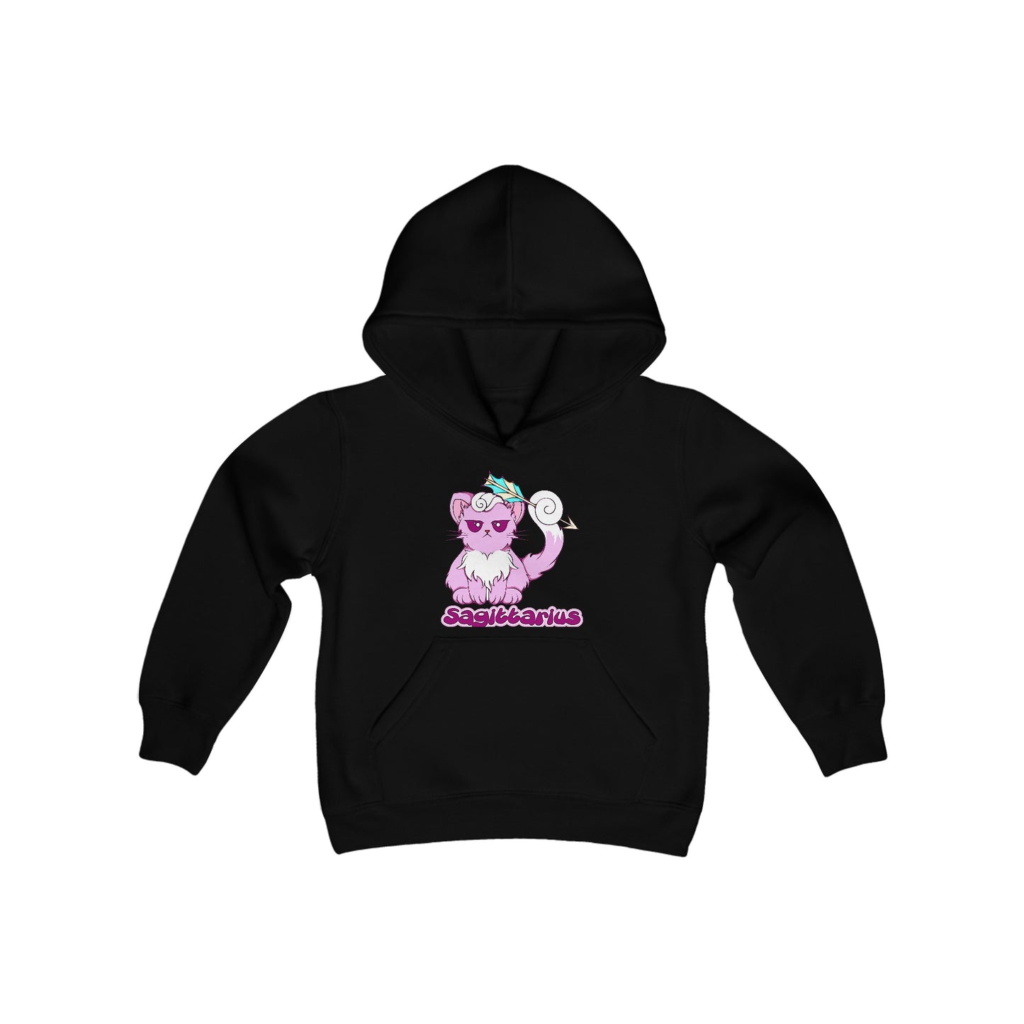 Sagittarius Anime Cat,Youth Heavy Blend Hooded Sweatshirt